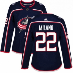 Womens Adidas Columbus Blue Jackets 22 Sonny Milano Premier Navy Blue Home NHL Jersey 