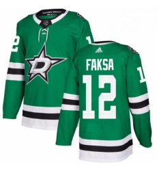 Mens Adidas Dallas Stars 12 Radek Faksa Premier Green Home NHL Jersey 