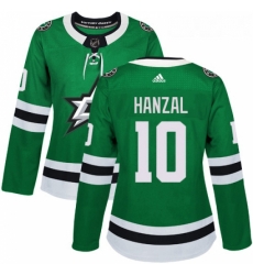 Womens Adidas Dallas Stars 10 Martin Hanzal Premier Green Home NHL Jersey 