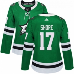 Womens Adidas Dallas Stars 17 Devin Shore Authentic Green Home NHL Jersey 