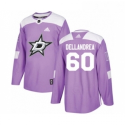 Youth Adidas Dallas Stars 60 Ty Dellandrea Authentic Purple Fights Cancer Practice NHL Jersey 