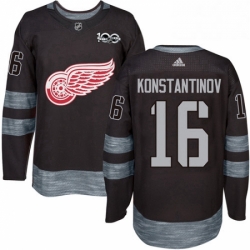 Mens Adidas Detroit Red Wings 16 Vladimir Konstantinov Premier Black 1917 2017 100th Anniversary NHL Jersey 