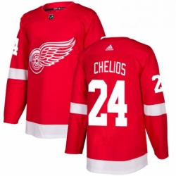 Mens Adidas Detroit Red Wings 24 Chris Chelios Premier Red Home NHL Jersey 