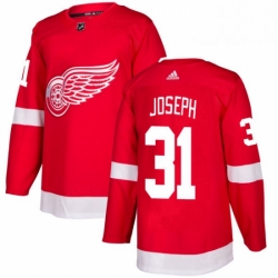 Mens Adidas Detroit Red Wings 31 Curtis Joseph Authentic Red Home NHL Jersey 