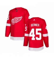 Mens Adidas Detroit Red Wings 45 Jonathan Bernier Premier Red Home NHL Jersey 