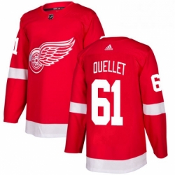 Mens Adidas Detroit Red Wings 61 Xavier Ouellet Authentic Red Home NHL Jersey 