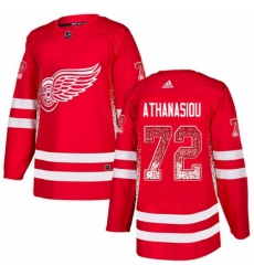 Mens Adidas Detroit Red Wings 72 Andreas Athanasiou Authentic Red Drift Fashion NHL Jersey 