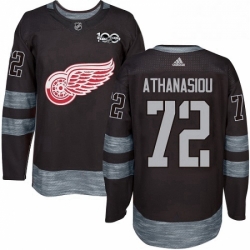 Mens Adidas Detroit Red Wings 72 Andreas Athanasiou Premier Black 1917 2017 100th Anniversary NHL Jersey 