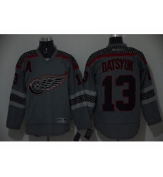 NHL detroit red wings #13 datsyuk Charcoal Cross Check Fashion jerseys