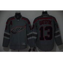 NHL detroit red wings #13 datsyuk Charcoal Cross Check Fashion jerseys