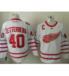 Red Wings 40 Henrik Zetterberg White 2017 Centennial Classic Reebok Jersey