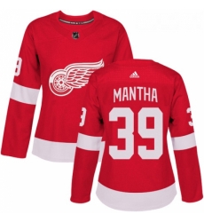 Womens Adidas Detroit Red Wings 39 Anthony Mantha Authentic Red Home NHL Jersey 