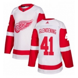 Womens Adidas Detroit Red Wings 41 Luke Glendening Authentic White Away NHL Jersey 