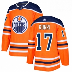 Mens Adidas Edmonton Oilers 17 Jari Kurri Authentic Orange Home NHL Jersey 