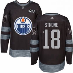 Mens Adidas Edmonton Oilers 18 Ryan Strome Authentic Black 1917 2017 100th Anniversary NHL Jersey 