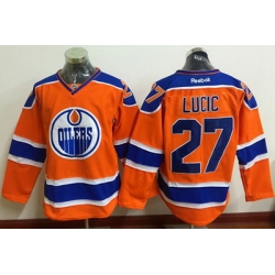 Oilers #27 Milan Lucic Orange Stitched NHL Jersey