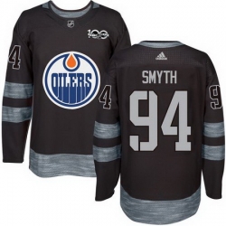 Oilers #94 Ryan Smyth Black 1917 2017 100th Anniversary Stitched NHL Jersey