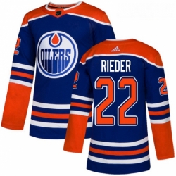 Youth Adidas Edmonton Oilers 22 Tobias Rieder Authentic Royal Blue Alternate NHL Jerse