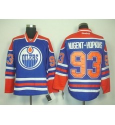 Youth Edmonton Oilers #93 Ryan Nugent-Hopkins Royal Blue Jersey