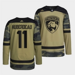 Men Florida Panthers 11 Jonathan Huberdeau 2022 Camo Military Appreciation Night Stitched jersey