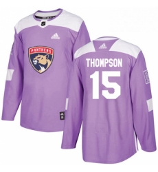 Mens Adidas Florida Panthers 15 Paul Thompson Authentic Purple Fights Cancer Practice NHL Jersey 