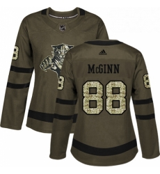 Womens Adidas Florida Panthers 88 Jamie McGinn Authentic Green Salute to Service NHL Jersey 