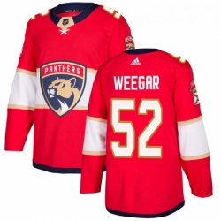 Youth Adidas Florida Panthers 52 MacKenzie Weegar Authentic Red Home NHL Jersey 