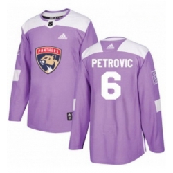 Youth Adidas Florida Panthers 6 Alex Petrovic Authentic Purple Fights Cancer Practice NHL Jersey 