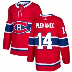 Mens Adidas Montreal Canadiens 14 Tomas Plekanec Authentic Red Home NHL Jersey 