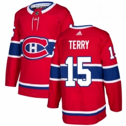 Mens Adidas Montreal Canadiens 15 Chris Terry Authentic Red Home NHL Jersey 