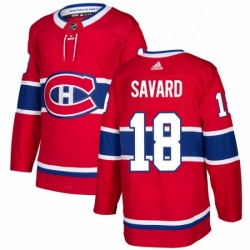 Mens Adidas Montreal Canadiens 18 Serge Savard Authentic Red Home NHL Jersey 