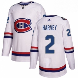 Mens Adidas Montreal Canadiens 2 Doug Harvey Authentic White 2017 100 Classic NHL Jersey 