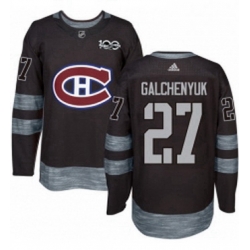 Mens Adidas Montreal Canadiens 27 Alex Galchenyuk Authentic Black 1917 2017 100th Anniversary NHL Jersey 