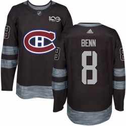 Mens Adidas Montreal Canadiens 8 Jordie Benn Authentic Black 1917 2017 100th Anniversary NHL Jersey 