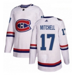 Youth Adidas Montreal Canadiens 17 Torrey Mitchell Authentic White 2017 100 Classic NHL Jersey 