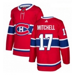 Youth Adidas Montreal Canadiens 17 Torrey Mitchell Premier Red Home NHL Jersey 