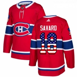 Youth Adidas Montreal Canadiens 18 Serge Savard Authentic Red USA Flag Fashion NHL Jersey 