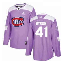 Youth Adidas Montreal Canadiens 41 Paul Byron Authentic Purple Fights Cancer Practice NHL Jersey 