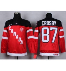 Youth nhl team canada #87 crosby red jerseys[100 th]