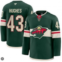 Men Minnesota Wild Quinn Hughes #43 Green 2024 25 Home Stitched Hockey Jersey
