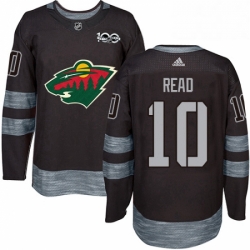 Mens Adidas Minnesota Wild 10 Matt Read Authentic Black 1917 2017 100th Anniversary NHL Jersey 