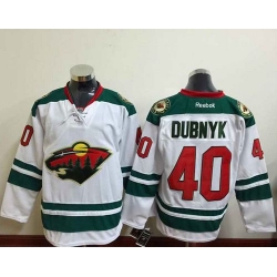 Minnesota Wild #40 Devan Dubnyk White Stitched NHL Jersey