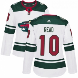 Womens Adidas Minnesota Wild 10 Matt Read Authentic White Away NHL Jersey 