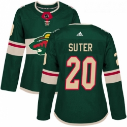 Womens Adidas Minnesota Wild 20 Ryan Suter Authentic Green Home NHL Jersey 