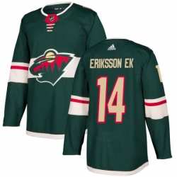 Youth Adidas Minnesota Wild 14 Joel Eriksson Ek Authentic Green Home NHL Jersey 