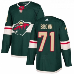 Youth Adidas Minnesota Wild 71 J T Brown Premier Green Home NHL Jerse