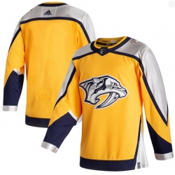 Men Nashville Predators Blank Yellow 2020 21 Reverse Retro Adidas Jersey