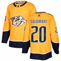 Mens Adidas Nashville Predators 20 Miikka Salomaki Premier Gold Home NHL Jersey 