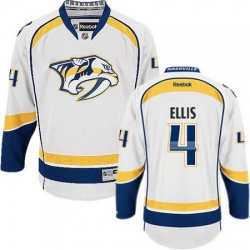 Predators #4 Ryan Ellis White Road Stitched NHL Jersey