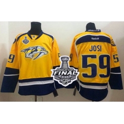 Predators #59 Roman Josi Yellow Home 2017 Stanley Cup Final Patch Stitched NHL Jersey